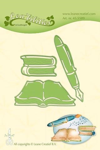  Leane Creatief die Bøger og pen 8,5x1,4 - 4,2x2,4 - 7,4x3,4cm